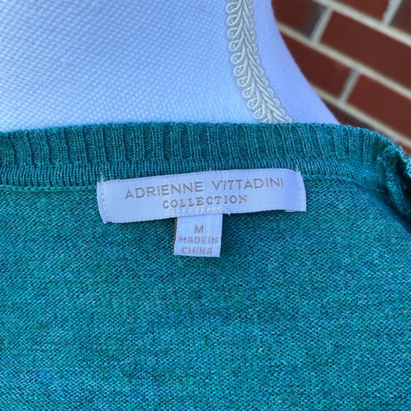 Green Wool Sweater St Patrick’s Day ADRIENNE VITTADINI GREEN WOOL BLEND SWEATERD - Picture 3 of 14